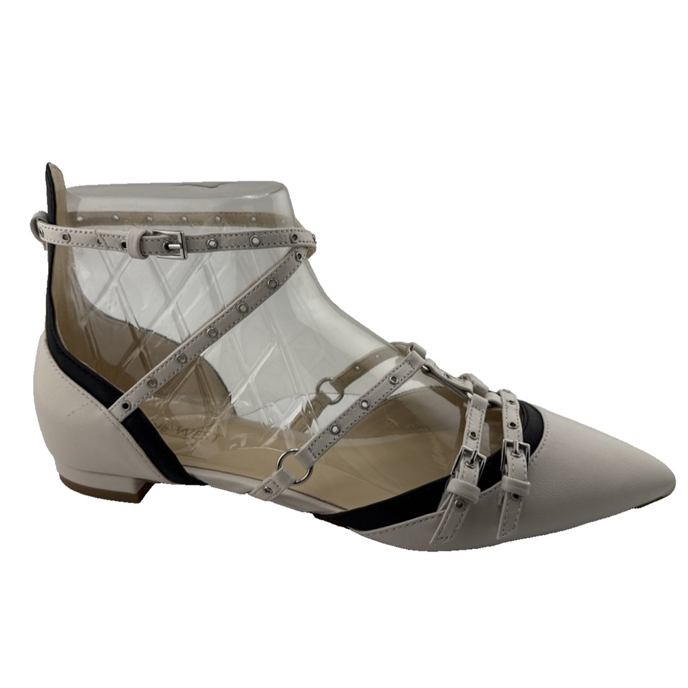 Nine West Womens Aweso Off White Adjustable Ankle Strap 7.5 M NWB